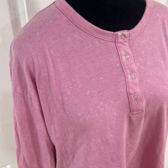 Pre-loved💖 Victoria Secret PINK Women's Henley Shirt Long Sleeve Cotton - Picture 8 of 14